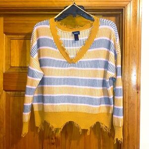 Distressed crop Daytrip sweater.